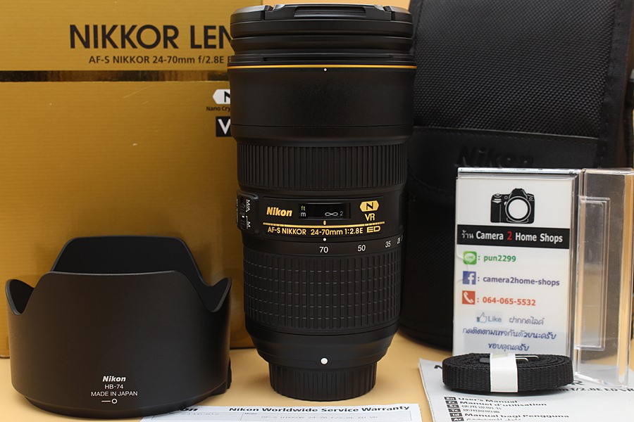 ขาย Lens Nikon AF-S NIKKOR 24-70mmf2.8E ED VR Nano อดีตประกันศูนย์ สภาพสวยใหม่มาก ไร้ฝ้า รา อุปกรณ์ครบกล่อง  อุปกรณ์และรายละเอียดของสินค้า 1.Lens Nikon AF-